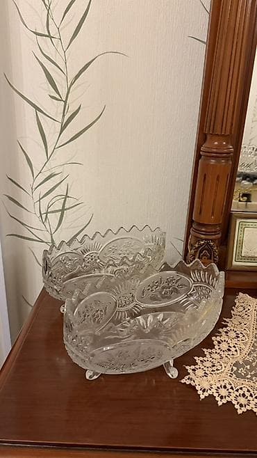 kapı: Təmiz krustaldı meyvə qabları dəst satılır ikisi biryerdə bu qiymətədi — 3