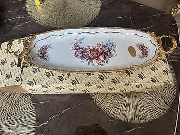 Zərif dekorativ porselen süfrə qabı/tray - Material: keyfiyyətli