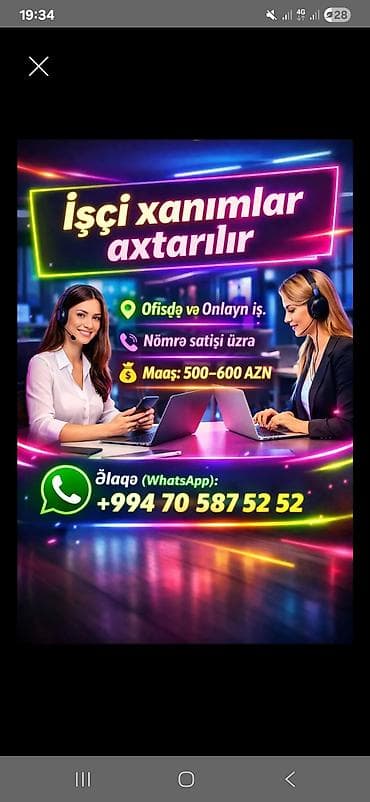 uber operator vakansiya: Çağrı mərkəzi operatoru tələb olunur, Yalnız qadınlar üçün, İstənilən yaş, Aylıq ödəniş — 1