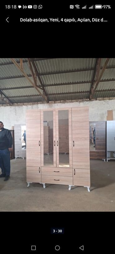 Yeni, Açılan, 4 qapılı Düz dolab, Dolab-asılqan