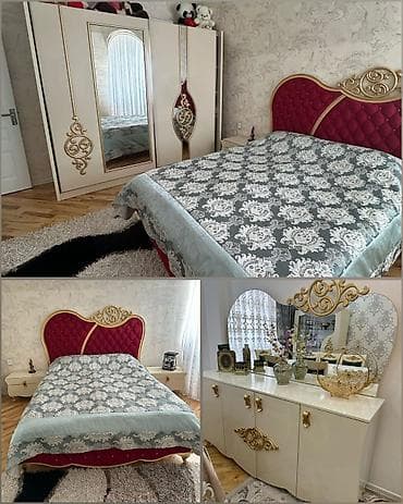 Mebel: Endirim olundu 🛑🛑Yataq dəsti satılır 500₼. Matrası var.Ünvan — 1