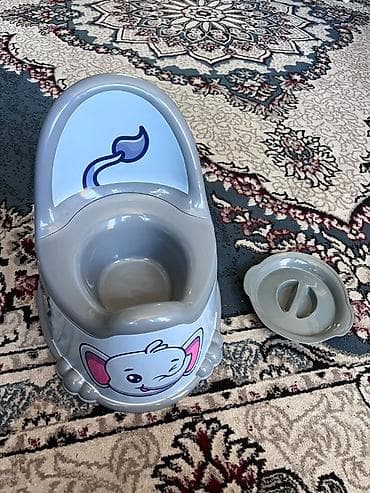 Uşaq üçün nəcislik (potty) - Rəng: boz - Şirin fil təsvirli dizayn –