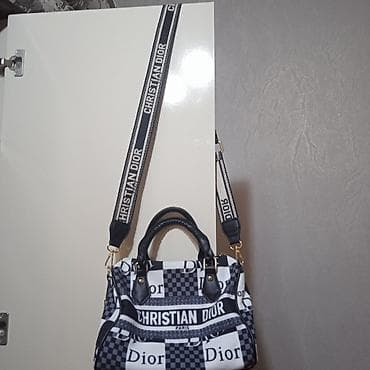 sumqayit çanta: Christian Dior dizaynlı çanta - Rəng: qara-ağ (istifadə edilməyib) - — 2