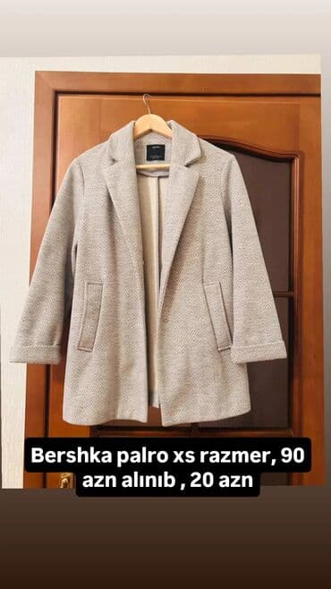Plaşlar: Palto, Bershka, XS, rəng - Boz — 1