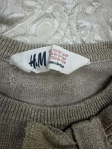 Кофты и свитеры: H&M qız uşağı üçün sviter - Rəng: boz, yüngül parıltılı sapla — 3