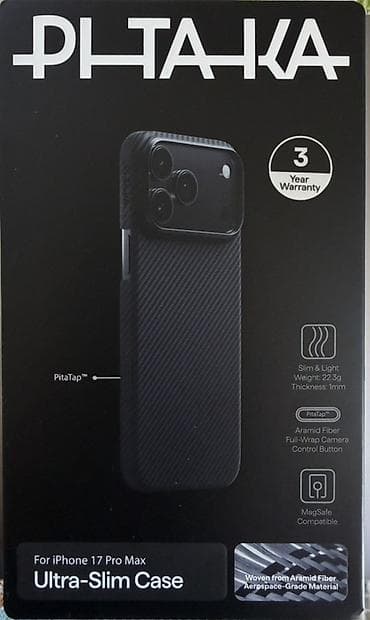 ev kamera: PITAKA Ultra-Slim Case – iPhone 17 Pro Max üçün aramid lifdən — 1