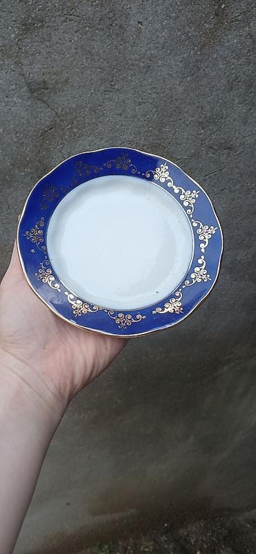 oglan tort sekilleri: Boşqablar, 6 ədədli dəst, rəng - Göy, Farfor — 5