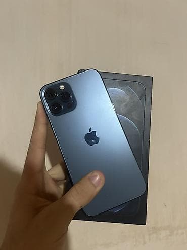 i̇phone 18 pro max: IPhone 12 Pro Max, 256 GB, Pacific Blue, Simsiz şarj, Face ID, Sənədlərlə — 1