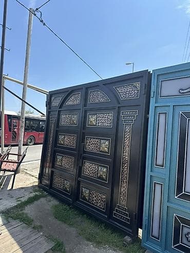 heyet darvazaları: Yeni Dəmir Həyət darvazası, Yana açılan, 3 m, Mexaniki, Qapı ilə, Kredit var, Pulsuz quraşdırma, Pulsuz çatdırılma — 5