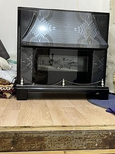 güm: Qaz sobası/kamin tipli isitmə ocağı - Dizayn: Parlaq qara korpus, üst — 2