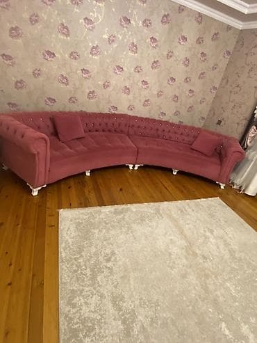 kunc divan modelleri 2023: Künc divan, İşlənmiş, Açılmayan, Vеlur parça — 3