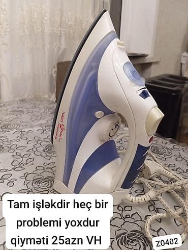 su qizdiricilar: Tefal buxarlı ütü - Rəng: ağ-mavi - Buğ funksiyası və su çəni - — 1