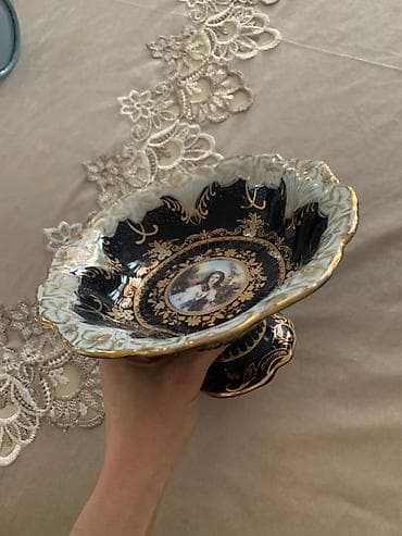 Porcelan bədii meyvə/şirniyyat qabı - Material: yüksək keyfiyyətli — 1
