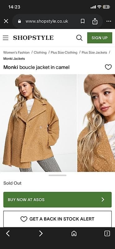 Monki boucle pencək godekce – camel rəng Almaniyadan alinib, qiymeti