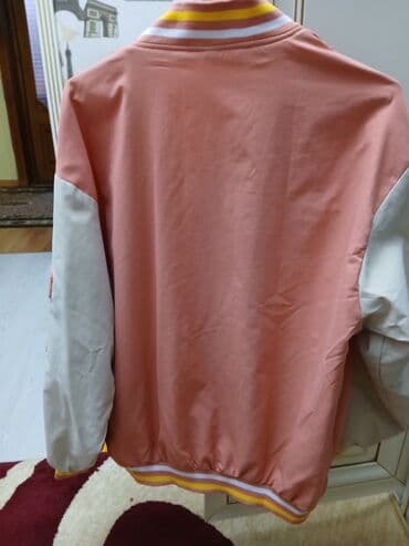 ag jaket: Kollec stilində beysbol tipli jaket - Rəng: əsasən şaftalı/çəhrayı — 3