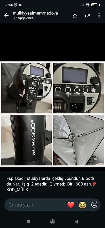 reys işıqlar: Godox SK300II studiya flaşı və softbox dəsti - Foto/video studiya — 1