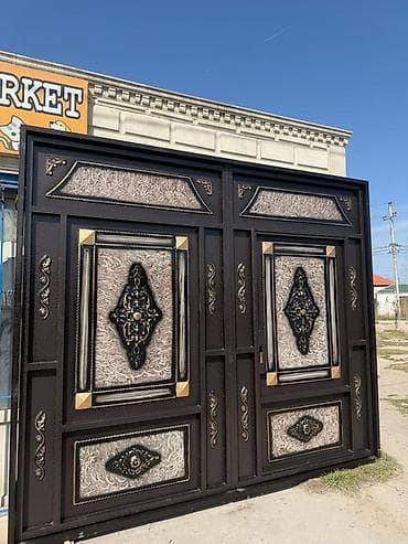 kombi panel radiatorlar: Dəmir Həyət darvazası, Yana açılan, Mexaniki, Qapı ilə, rəng - Qara — 3