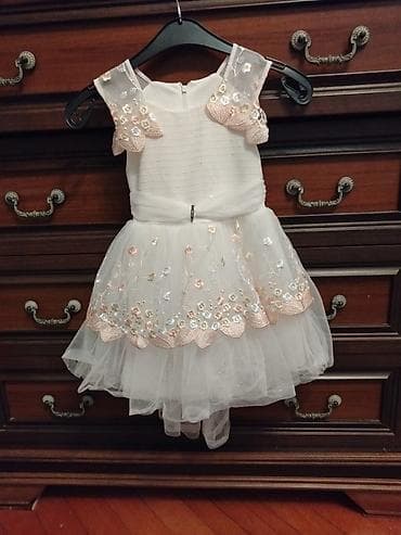 Uşaq üçün zərif ağ məxməri/şifon don.2-3 yaş. 0554023314 wp - Rəng