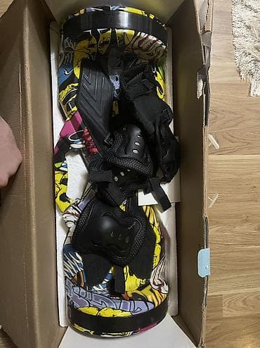 3 tekerli scooter: Rəngarəng qrafiti dizaynlı hoverboard (giroskuter) - Təkər ölçüsü — 7