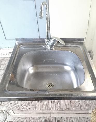 İşlənmiş Kvadrat Mətbəx çanağı, Şkaflı, Paslanmaz polad, Ünvandan götürmə
