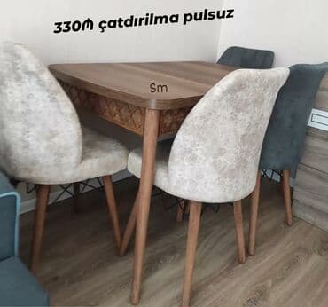 Masa və oturacaq dəstləri: Mətbəx üçün, Yeni, Açılan, Dördbucaq masa, 4 stul — 5