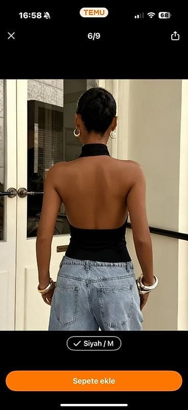 YENİ Qadınlar üçün şık top – “halterneck” model - Rəng: qara (Siyah) — 2