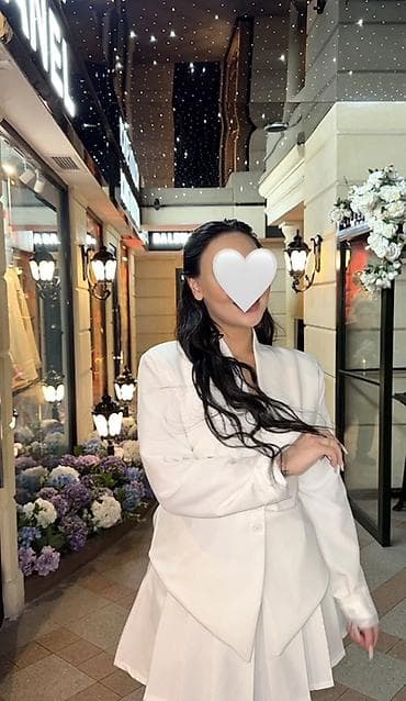 Личные вещи: Ağ rəngli iki hissəli dəst – blazer və ətək - Rəng: qar kimi ağ - — 3