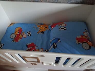 купить кровать трансформер: Oğlan və qız üçün, Dördbucaq, Beşik, Dəst ilə, Matras ilə, Yellənmə mexanizmsiz — 2