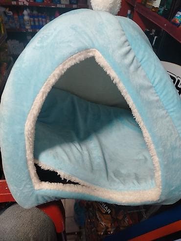 Ev heyvanları üçün yumşaq qapalı yataq (iglu tipli) - Rəng: açıq