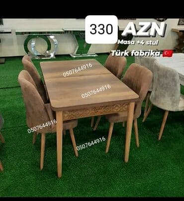 Fizika: Mətbəx üçün, Yeni, Açılan, Dördbucaq masa, 4 stul — 9