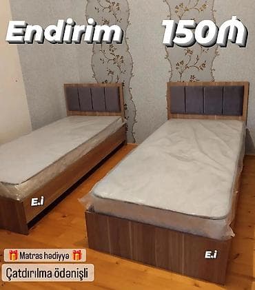 qapi sekilleri: Tek nəfərlik taxta çarpayı dəsti - Model: başlıq hissəsi yumşaq — 1
