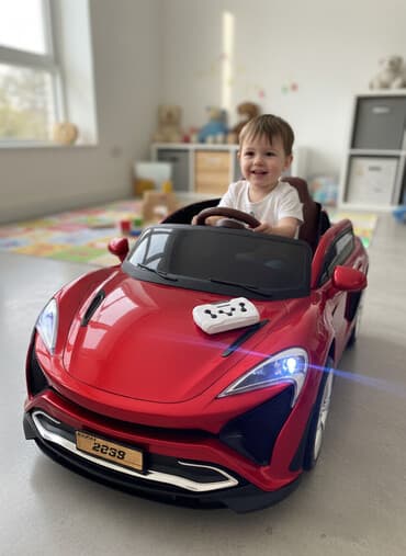 Uşaq üçün elektrikli minik avtomobili – qırmızı kabriolet - İki