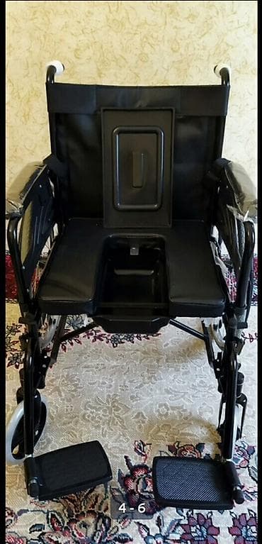 Инвалидные коляски: Tualet qabı olan əlil arabası - Material: möhkəm metal karkas, süni — 1