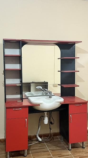 Салонные, медицинские комплекты мебели: Bərbərxana mebeli dəsti - Bərbər kreslosu: yumşaq süni dəri oturacaq — 2