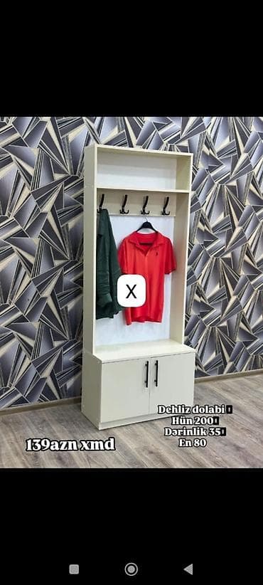 asilqan 35 azn: Dəhliz dolabı - Model: asılqanlı və alt hissəsi qapılı şkaf - — 1