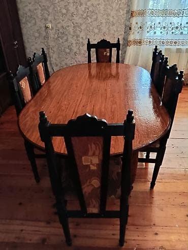 first home tekstil: Qonaq otağı üçün, İşlənmiş, Açılmayan, Oval masa, 6 stul — 1
