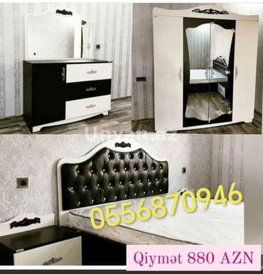 ayaqabl dolabl: İkinəfərlik çarpayı, Dolab, Termo, 2 tumba, Azərbaycan, Yeni — 1