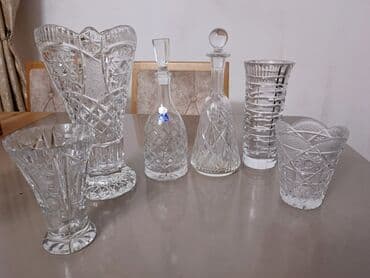 Mətbəx aksesuarları: Büllur şüşə dəst - Tərkib: 7 ədəd büllur məmulatı. - 2 ədəd — 1