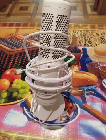 USB kondensator mikrofon – ağ rəngdə, masaüstü istifadə üçün