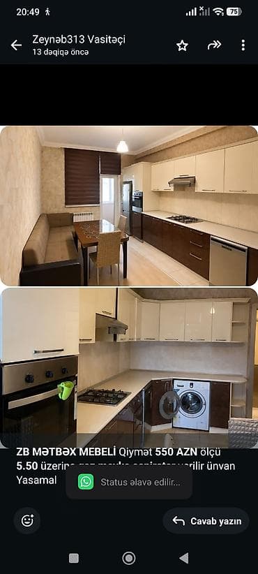 *ZB* *MƏTBƏX MEBELİ* Qiymət *550 AZN* ölçü *5.50* üzerine *qaz moyka at lalafo.az *ZB* *MƏTBƏX MEBELİ* Qiymət *550 AZN* ölçü *5.50* üzerine *qaz moyka