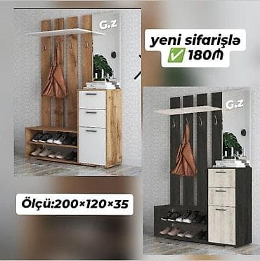 kitab refi mebel: Dəhliz üçün çoxfunksiyalı asılqan-dolab komplekti - Model: G.Z dizayn — 1