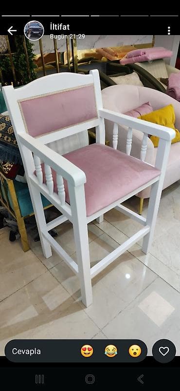 Bar taburesi / yüksək oturacaq - Material: ağac karkas, möhkəm — 2
