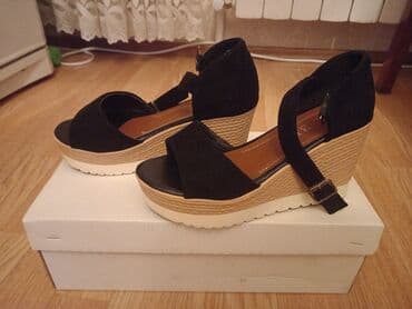 босоножки 27 размера: Размер: 36, цвет - Черный, Б/у — 1