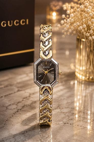 swatch saati: GUCCI qadın qol saatı – zərif zəncirvari qolbaq dizaynı və — 2