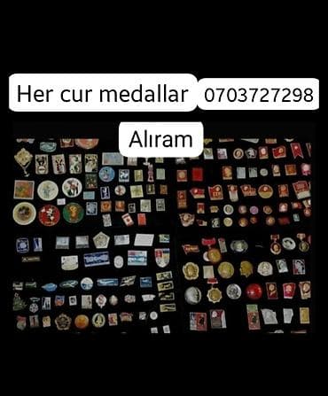 qedim pullar aliram: Xidmət: müxtəlif növ medalların və nişanların alınması Təsvir: - Hər — 1