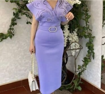 Zərif dizaynlı bənövşəyi midi don. - Rəng: lavanda/bənövşəyi - Kəsim