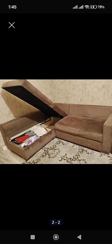kunc divan desti: Künc divan, Açılan, Bazalı, Vеlur parça — 2
