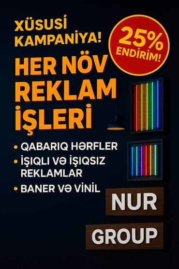 светодиодные экраны для наружной рекламы: ."Nur Reklam – İşıqlı Hərf, Baner, Vinil – Keyfiyyətli və Zövqlü — 1
