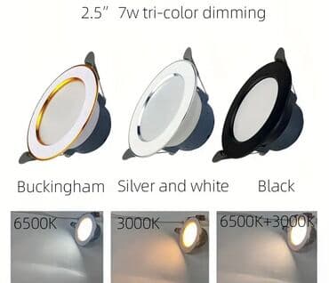 rengli lampalar: ✅Malin Adi-7W-Dərin ✅Korpus-Rəngi-Qizili-Gümüşü-Qara ✅Ölçüsü-75m.m — 3