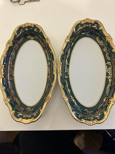 Тарелки, Набор из 2 шт., цвет - Зеленый, Фарфор, Германия